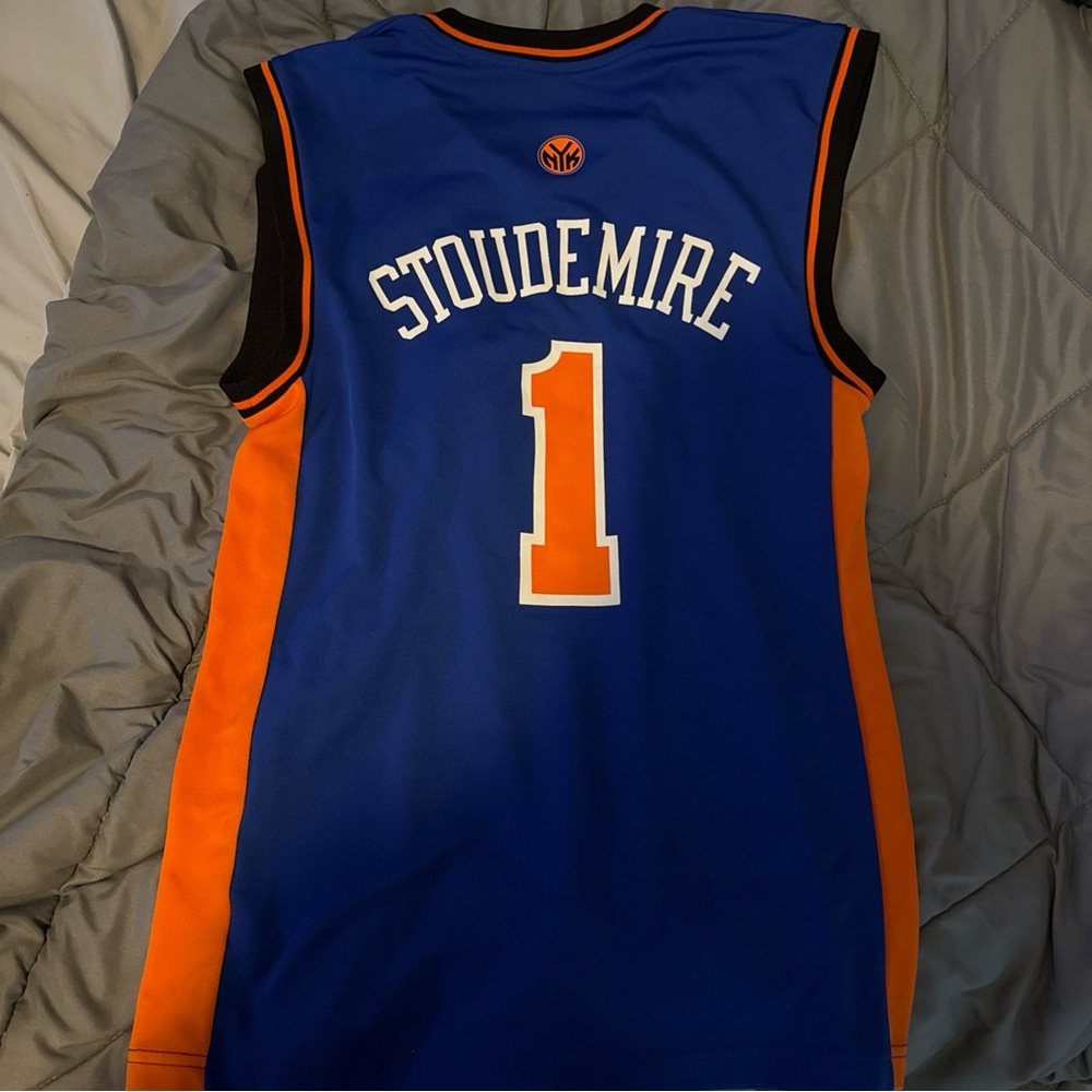 adidas Blue and Orange Basketball Jersey